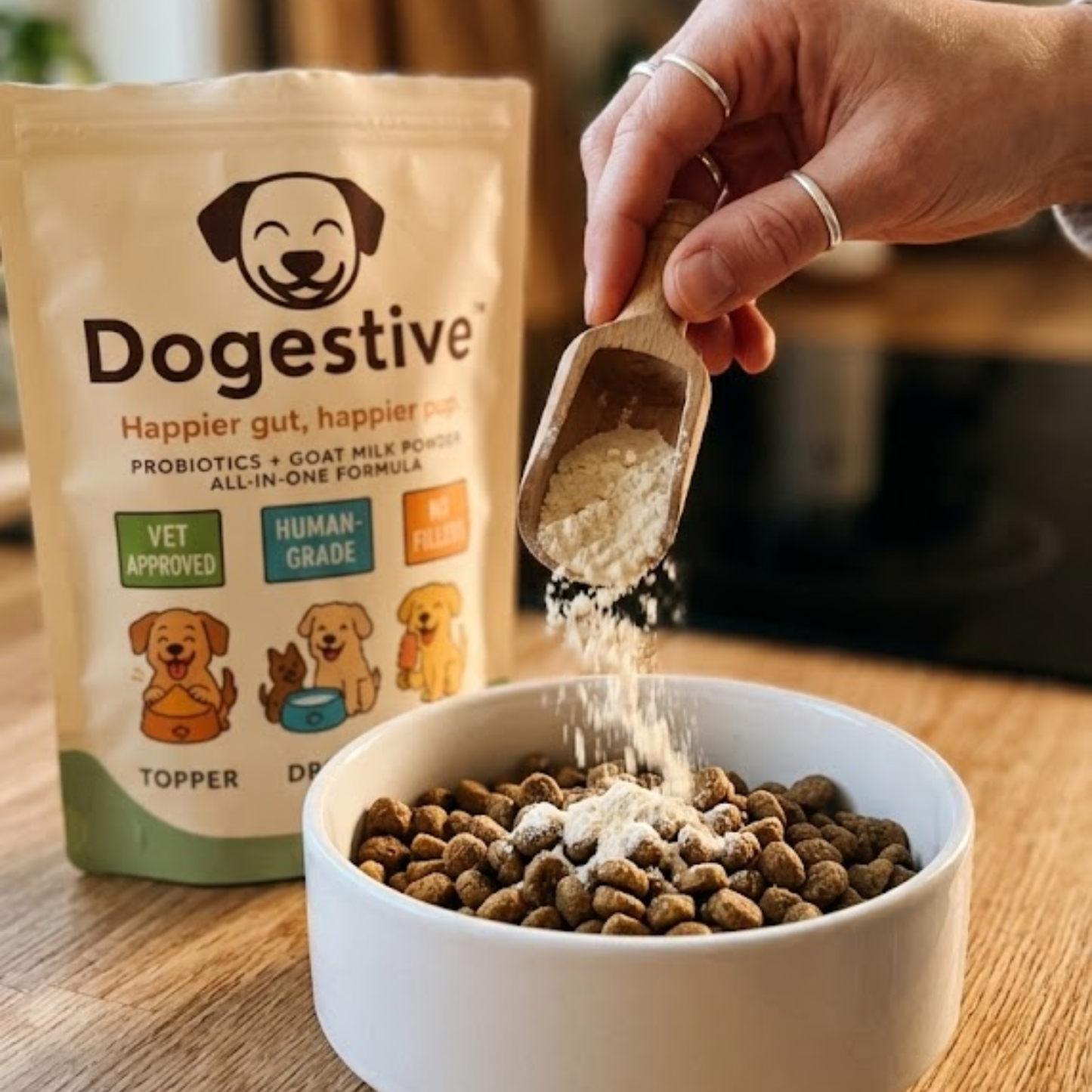 Dogestive™ – Dagligt tillskott för en gladare och friskare hund